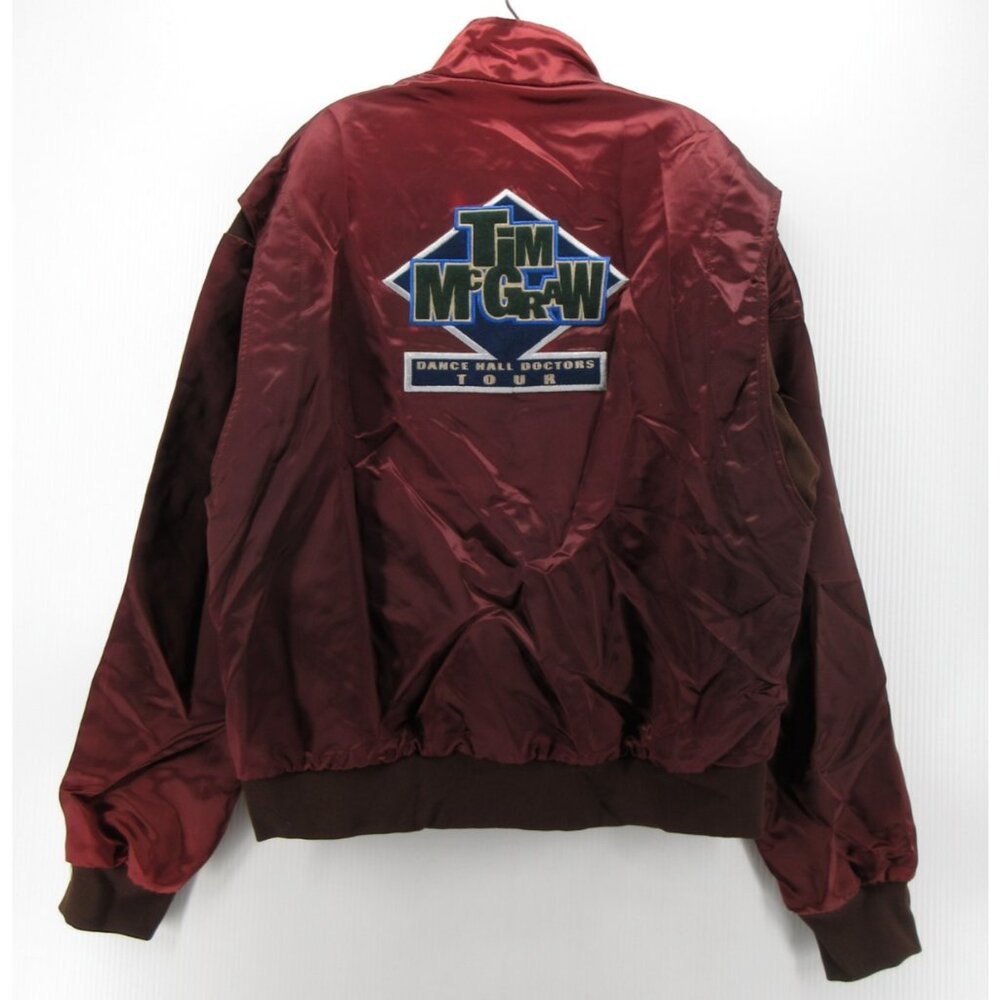 VINTAGE Tim McGraw Jacket XL Dancehall Doctors Tour Issued Satin Bomber - Picture 1 of 12